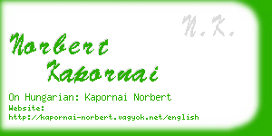 norbert kapornai business card